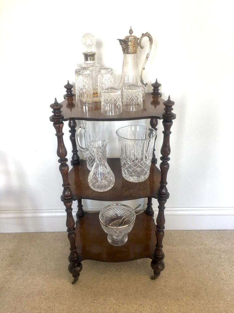 Antique Victorian Freestanding Rosewood Whatnot - Image 2